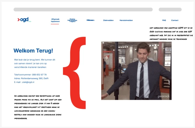 Hi-fi bevestigingspagina 'Welkom Terug!' na een herstelmelding, met een GIF.